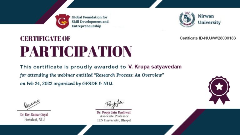 Certificate for V. Krupa satyavedam for _ ...__page-0001